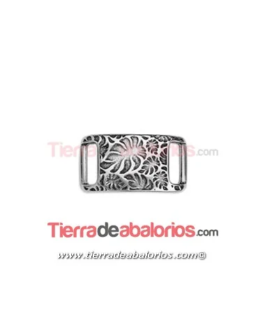 Entrepieza Curvada Hojas 26x14mm Agujero 10x3,7mm Plateada Entrepieza Curvada Hojas 26x14mm Agujero 10x3,7mm Plateada