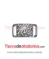 Entrepieza Curvada Hojas 26x14mm Agujero 10x3,7mm Plateada