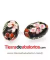 Cloisonné Melón 22x14mm Agujero 2mm, Negro