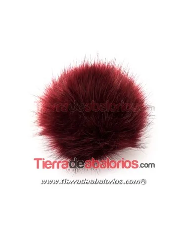 Pompón de Zorro 15cm de Diámetro, Granate Pompón de Zorro 15cm de Diámetro, Granate
