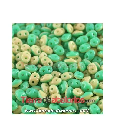Superdúo 2,5x5mm Duet Green Turquoise Ivory Opaque Superdúo 2,5x5mm Duet Green Turquoise Ivory Opaque