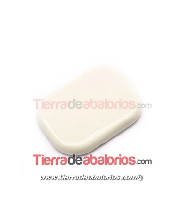 Cabujón Cristal Murano Plano 29x22mm Marfil