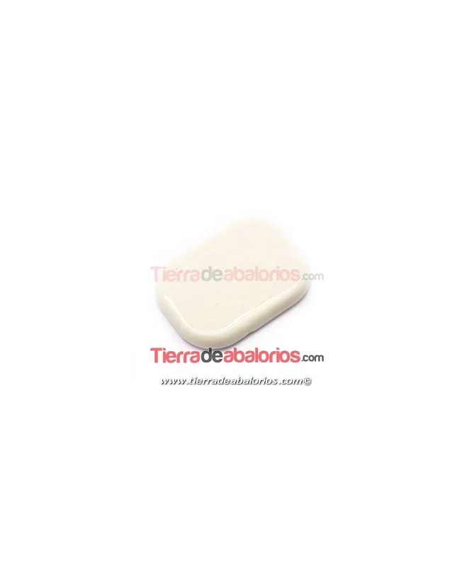 Cabujón Cristal Murano Plano 29x22mm Marfil