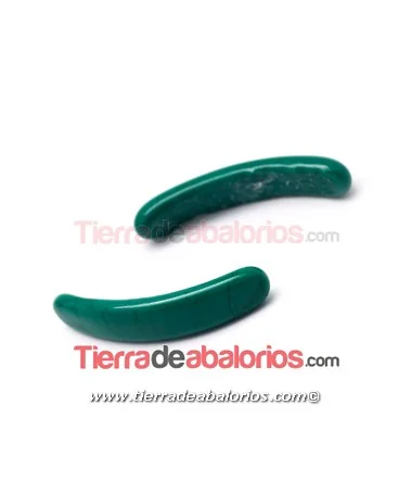 Cabujón Cristal Murano Barra Curvada 33x5mm Verde