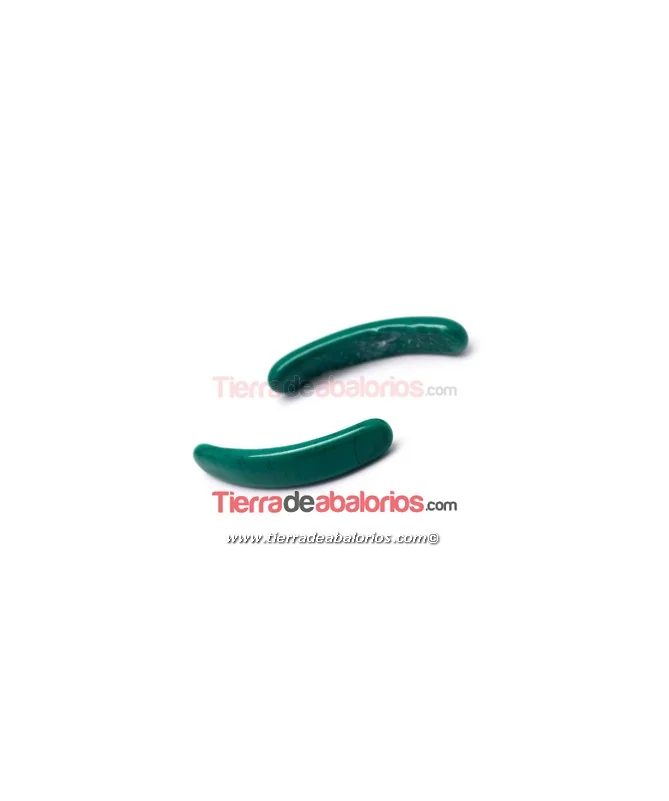 Cabujón Cristal Murano Barra Curvada 33x5mm Verde