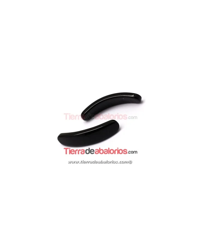 Cabujón Cristal Murano Barra Curvada 33x5mm Negro