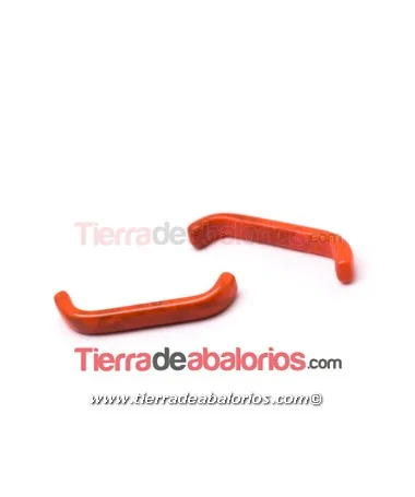 Cabujón Cristal Murano Tubo Curvado 33x5mm Coral Cabujón Cristal Murano Tubo Curvado 33x5mm Coral