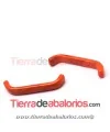 Cabujón Cristal Murano Tubo Curvado 33x5mm Coral