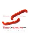 Cabujón Cristal Murano Tubo Curvado 33x5mm Rojo