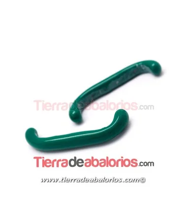 Cabujón Cristal Murano Tubo Curvado 33x5mm Verde Cabujón Cristal Murano Tubo Curvado 33x5mm Verde