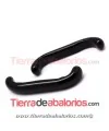 Cabujón Cristal Murano Tubo Curvado 33x5mm Negro