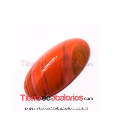 Cabujón Cristal Murano Oval 30x16mm Coral