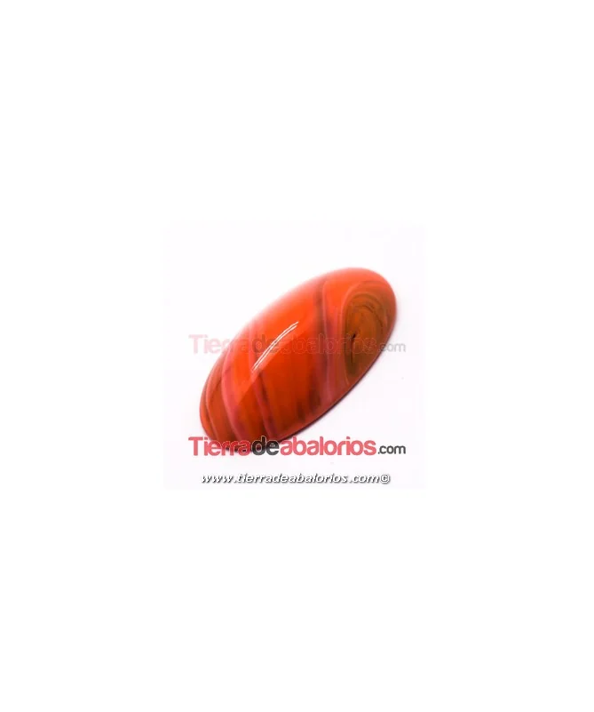 Cabujón Cristal Murano Oval 30x16mm Coral