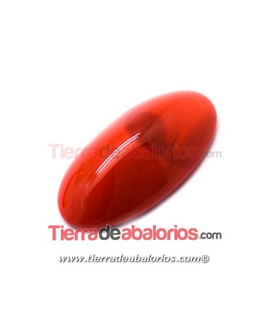 Cabujón Cristal Murano Oval 30x16mm Rojo