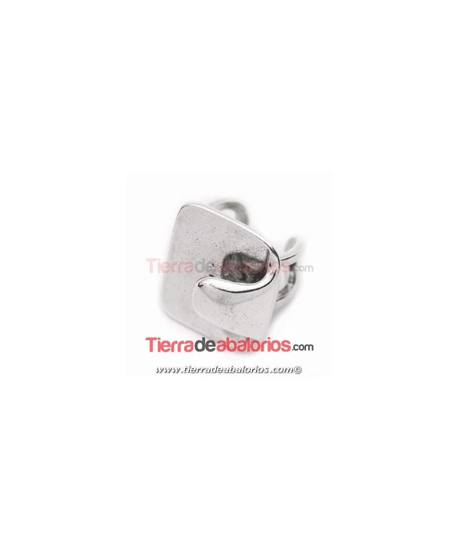 Anillo Gota, Ajustable de Peltre para Cabujón, Plateado Anillo Gota, Ajustable de Peltre para Cabujón, Plateado