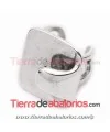 Anillo Gota, Ajustable de Peltre para Cabujón, Plateado