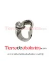 Anillo Rizos, Ajustable de Peltre para Cabujón, Plateado