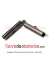 Terminal Tubo 26mm Agujero Lateral 3,7mm, Plata Vieja