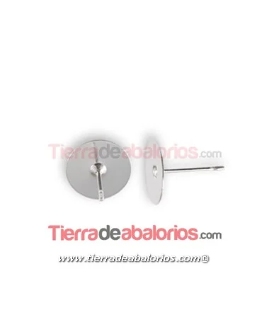 Pendiente Disco Plano 6mm, Plateado Pendiente Disco Plano 6mm, Plateado