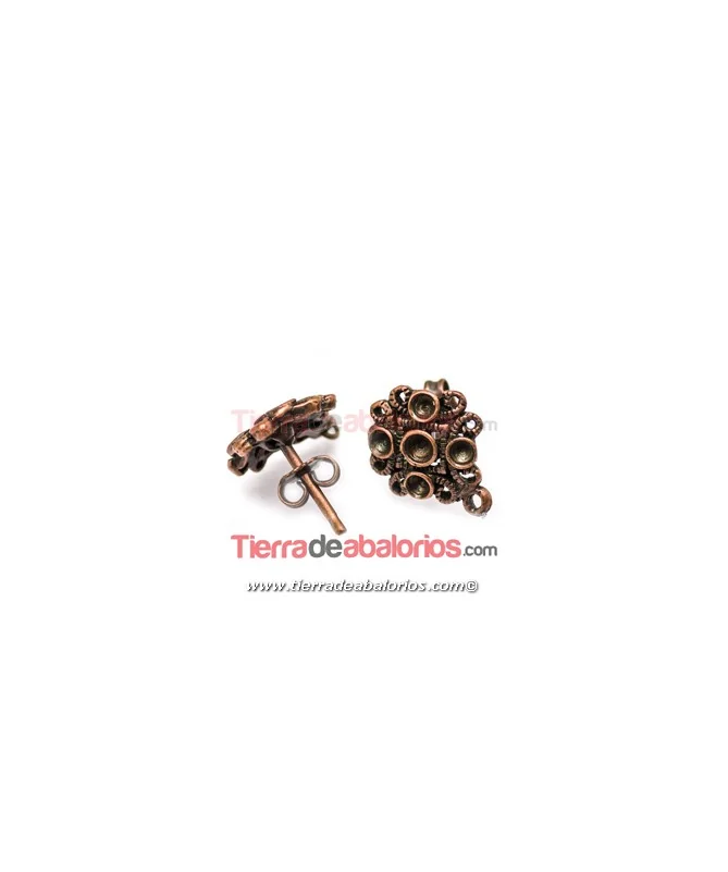 Pendiente 14x12mm con Anilla para Chatones, Cobre