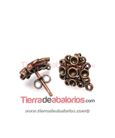 Pendiente 14x12mm con Anilla para Chatones, Cobre Pendiente 14x12mm con Anilla para Chatones, Cobre