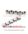 Separador 41x7mm 5 Agujeros de 3mm, Plateado