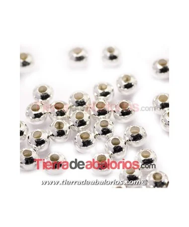 Bola de Latón 4mm Agujero 1,5mm, Plateada