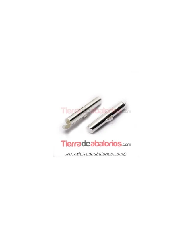Terminal Tubo 26mm Agujero Lateral 3,7mm, Plateado
