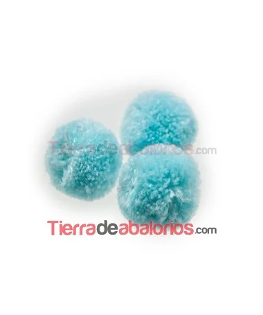 Pompón de Poliester 18mm Turquesa Pompón de Poliester 18mm Turquesa
