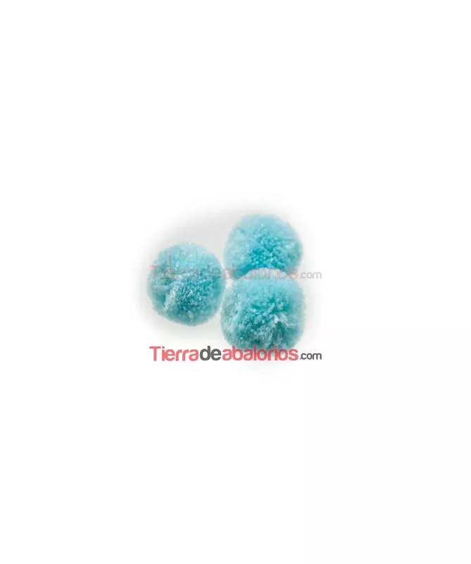 Pompón de Poliester 18mm Turquesa