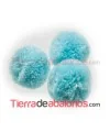 Pompón de Poliester 18mm Turquesa