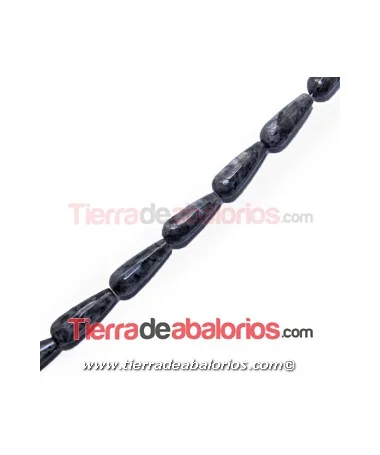 Obsidiana Nevada Gota Facetada 28x11mm Agujero 1,5mm Obsidiana Nevada Gota Facetada 28x11mm Agujero 1,5mm