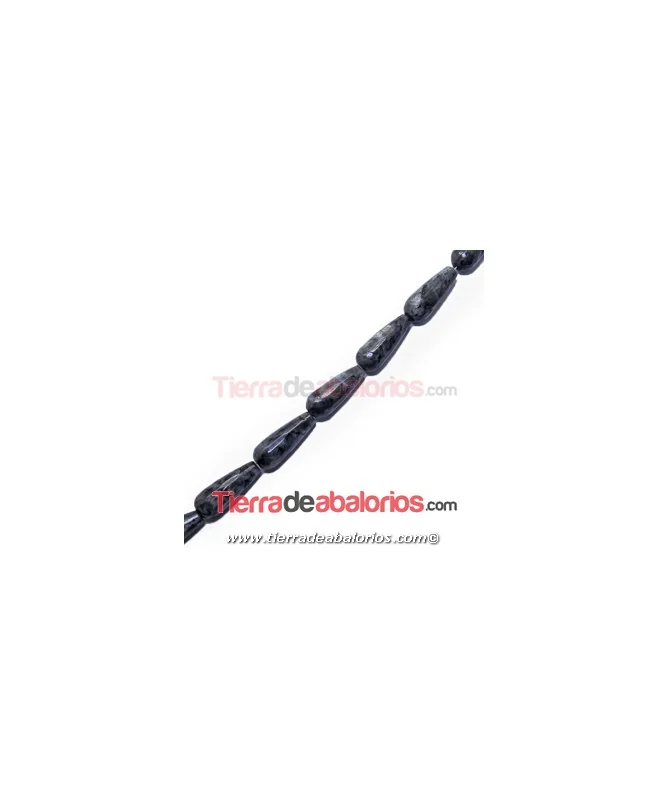 Obsidiana Nevada Gota Facetada 28x11mm Agujero 1,5mm Obsidiana Nevada Gota Facetada 28x11mm Agujero 1,5mm