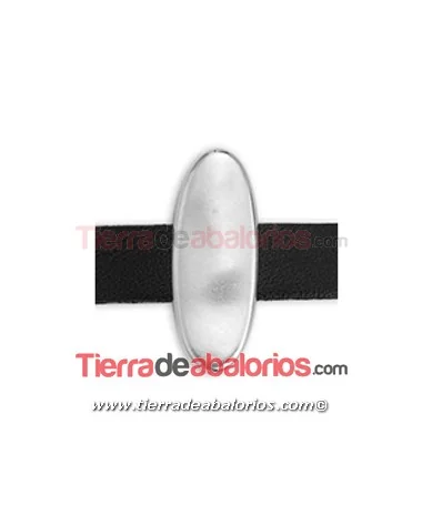 Entrepieza Oval 27x11mm Agujero 10x2,5mm Plateado