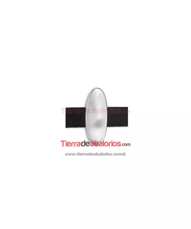 Entrepieza Oval 27x11mm Agujero 10x2,5mm Plateado Entrepieza Oval 27x11mm Agujero 10x2,5mm Plateado