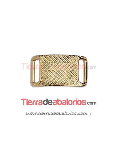 Entrepieza Curvada Espigas 26x15mm Agujero 10x3,7mm, Dorado Entrepieza Curvada Espigas 26x15mm Agujero 10x3,7mm, Dorado