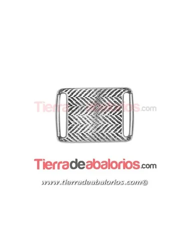 Entrepieza Curvada Espigas 36x25mm Agujero 20x4mm Plateada