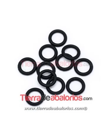 Anilla de Silicona para Tope en Cuero de Regaliz, Negro Anilla de Silicona para Tope en Cuero de Regaliz, Negro