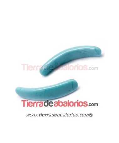 Cabujón Cristal Murano Barra Curvada 33x5mm Turquesa