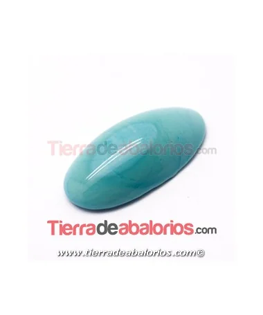Cabujón Cristal Murano Oval 30x16mm Turquesa Cabujón Cristal Murano Oval 30x16mm Turquesa