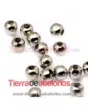 Bola de Latón 4mm Agujero 1,5mm, Plata Vieja
