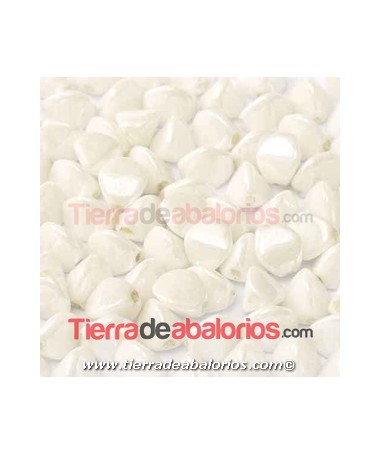 Pinch Beads 5x3mm White Ceramic Look (25 uds.)