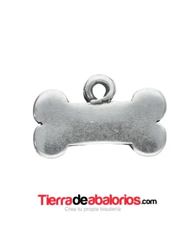 Colgante Hueso 20x12mm con Anilla, Plateado Colgante Hueso 20x12mm con Anilla, Plateado
