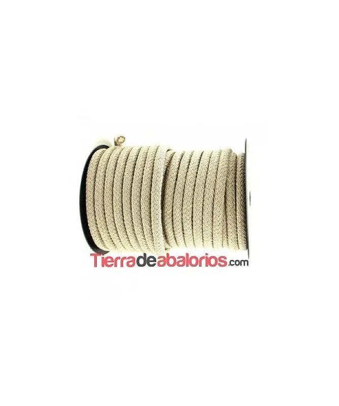 Cordón Trenzado de Rayón 6mm, Beige