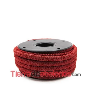 Cordón Trenzado de Rayón 6mm, Rojo