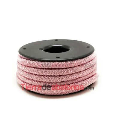Cordón Trenzado de Rayón 6mm, Rosa