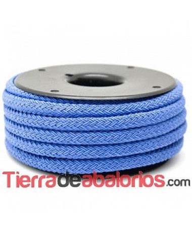 Cordón Trenzado de Rayón 6mm, Azul Azafata