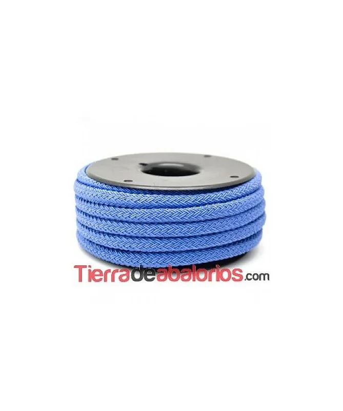 Cordón Trenzado de Rayón 6mm, Azul Azafata