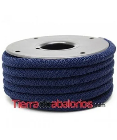 Cordón Trenzado de Rayón 6mm, Azul Marino