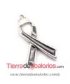 Colgante Lazo Solidario 27x15mm Plateado Esmalte Negro